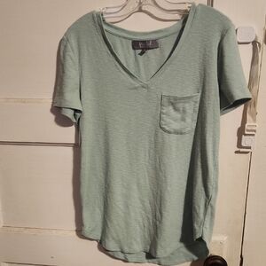 Marled Soft Sage V-Neck Tee